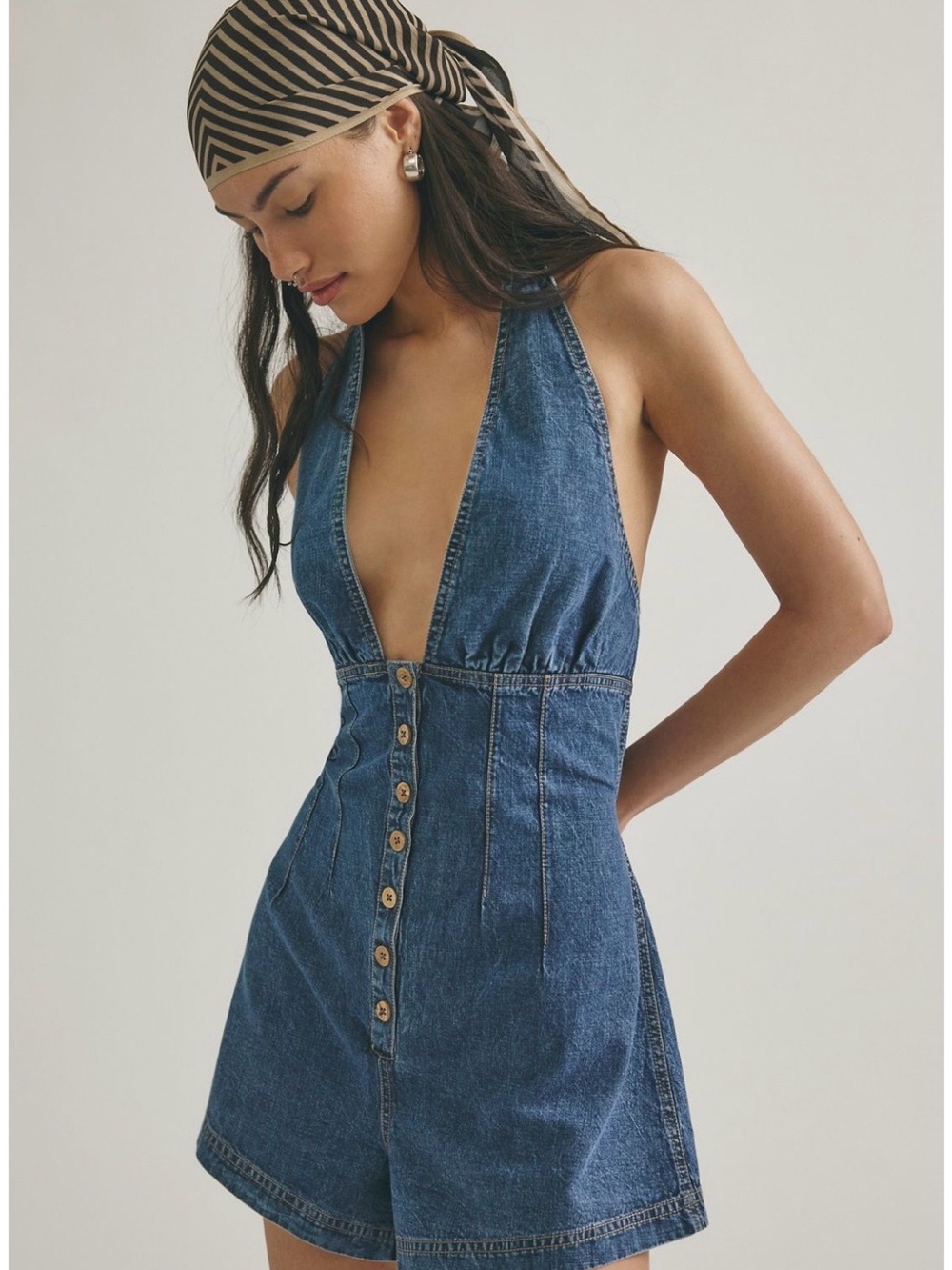 Free People - Delilah Denim Shortalls - Size Large